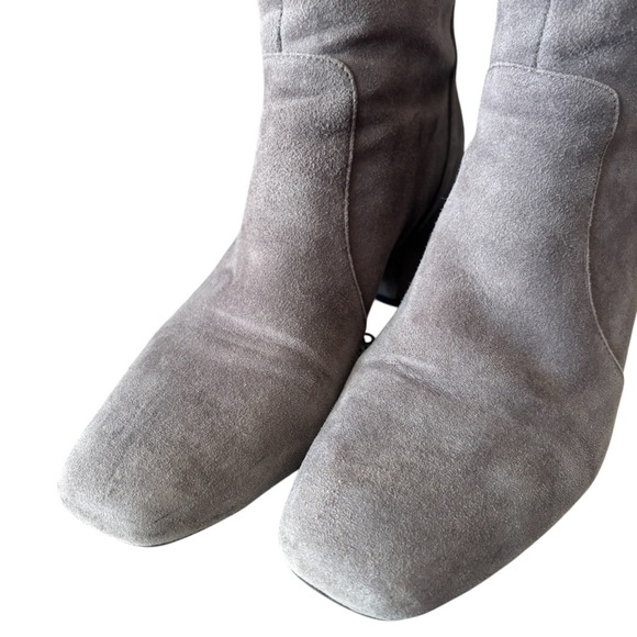Bandolino Elegant Suede Ankle Boots Size 9 In Grey Square Toe - Picture 9 of 10